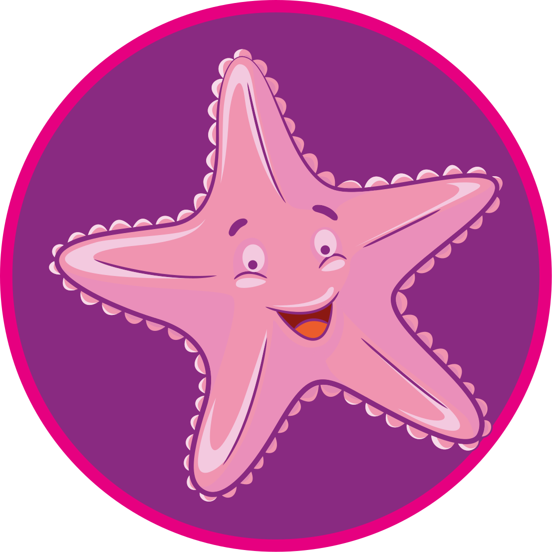 Cute Starfish Character kids vinyl carpet - TenStickers