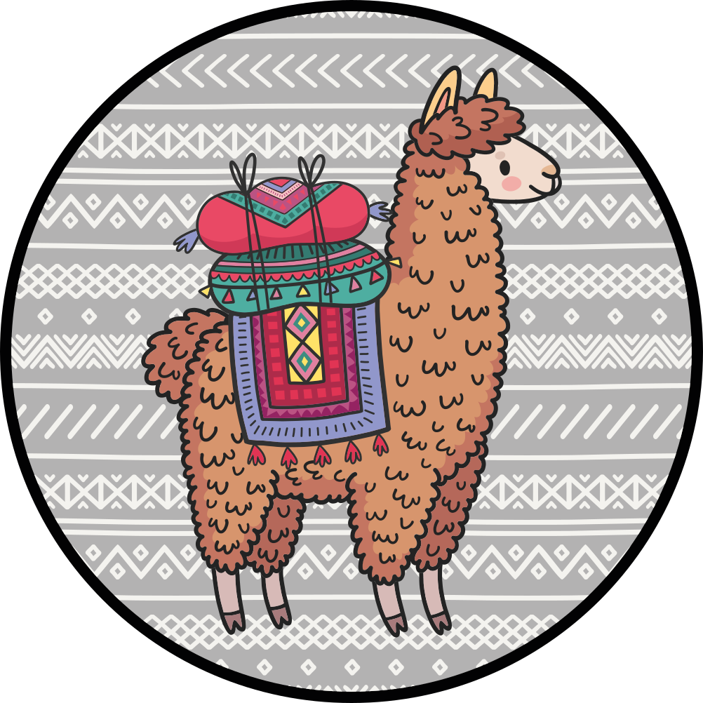 Llama with Saddle kids vinyl carpet - TenStickers