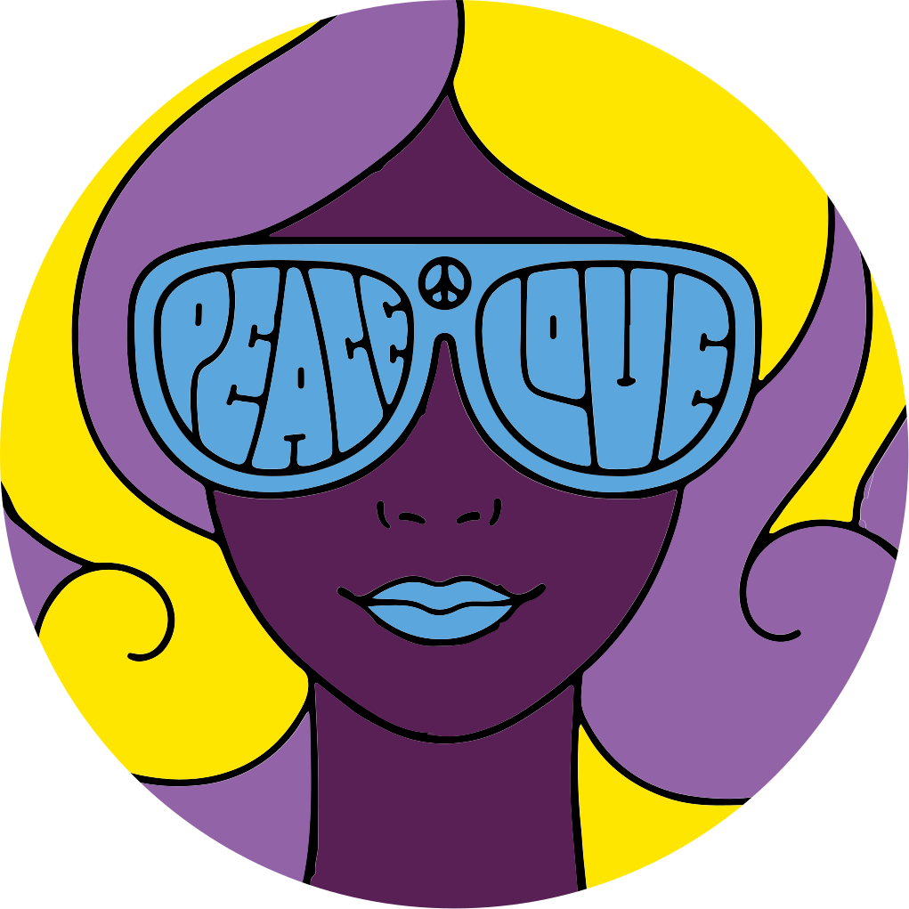 Peace love icon teen vinyl carpet - TenStickers