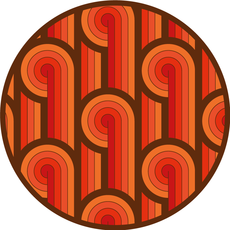 Vintage Round Motif circular vinyl carpet - TenStickers