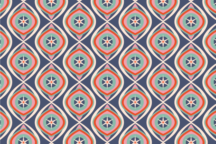 Colorful pattern medallion geometric vinyl carpet - TenStickers