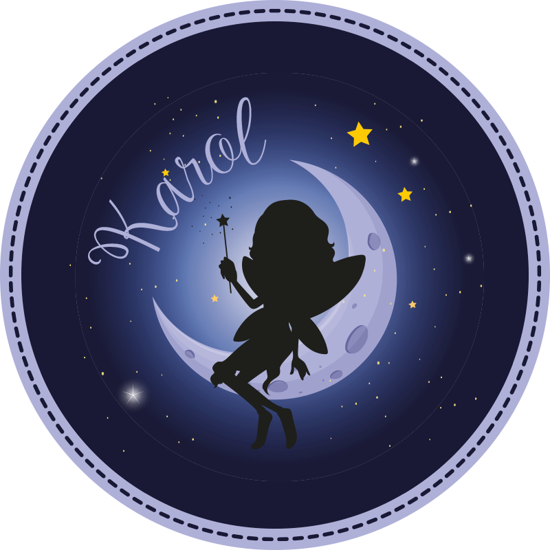 Fairy moonlight with name kids vinyl carpet - TenStickers