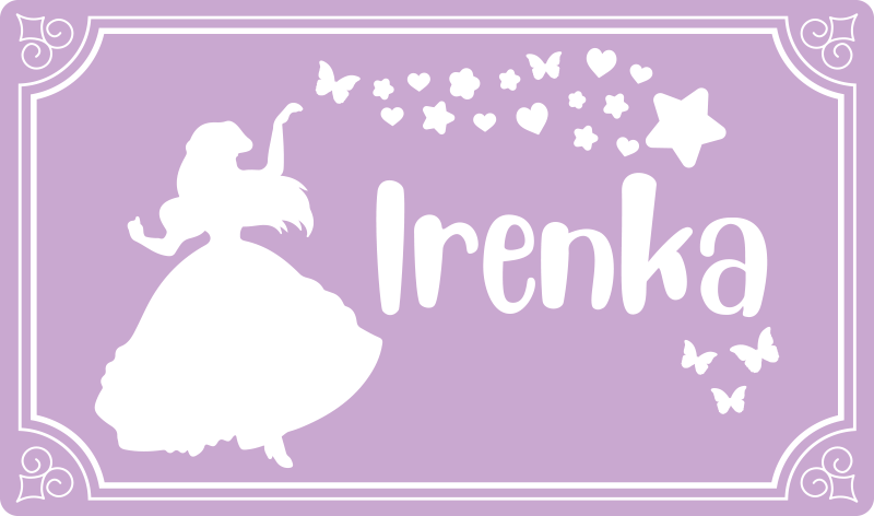 Magic princess with name kids vinyl carpet - TenStickers