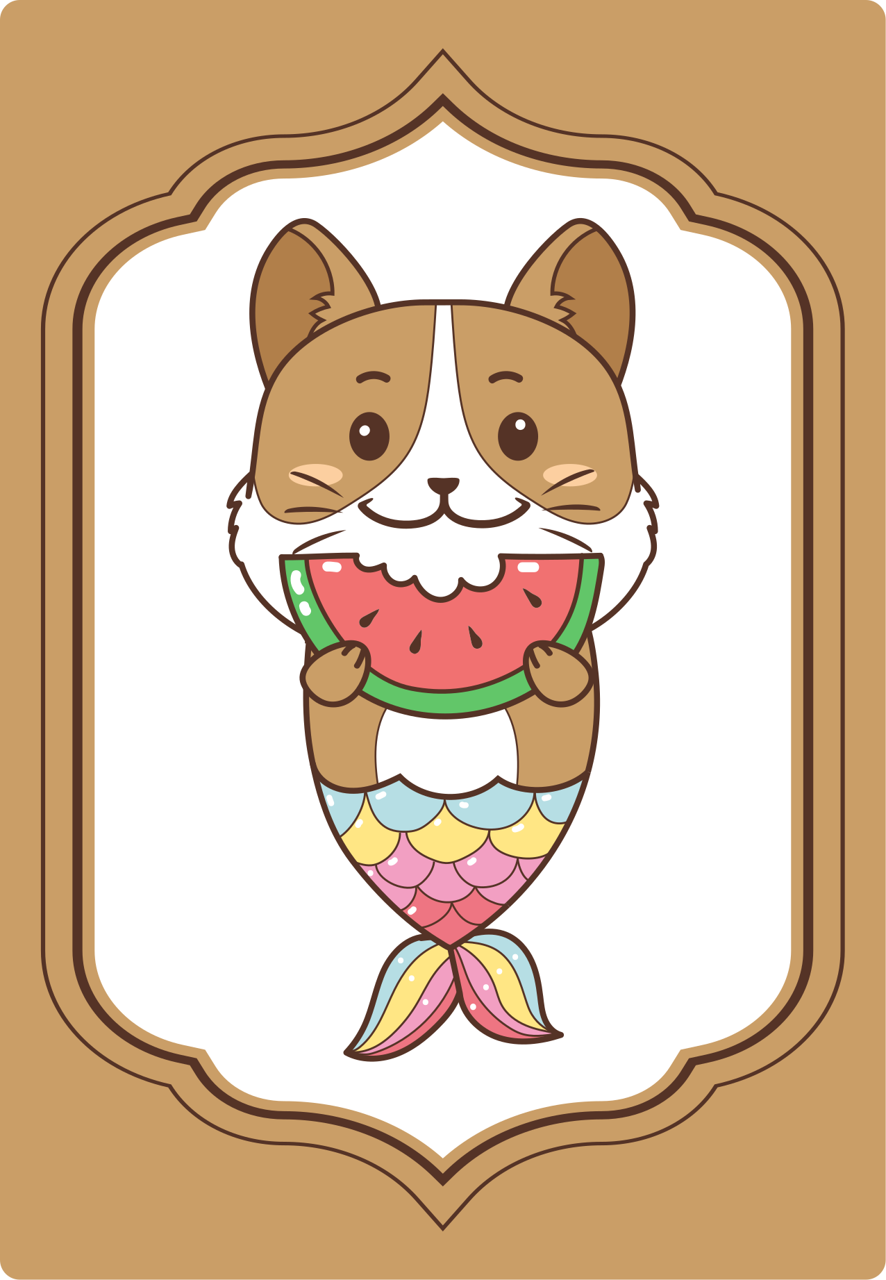 Cute Mermaid Character animal vinyl carpet - TenStickers