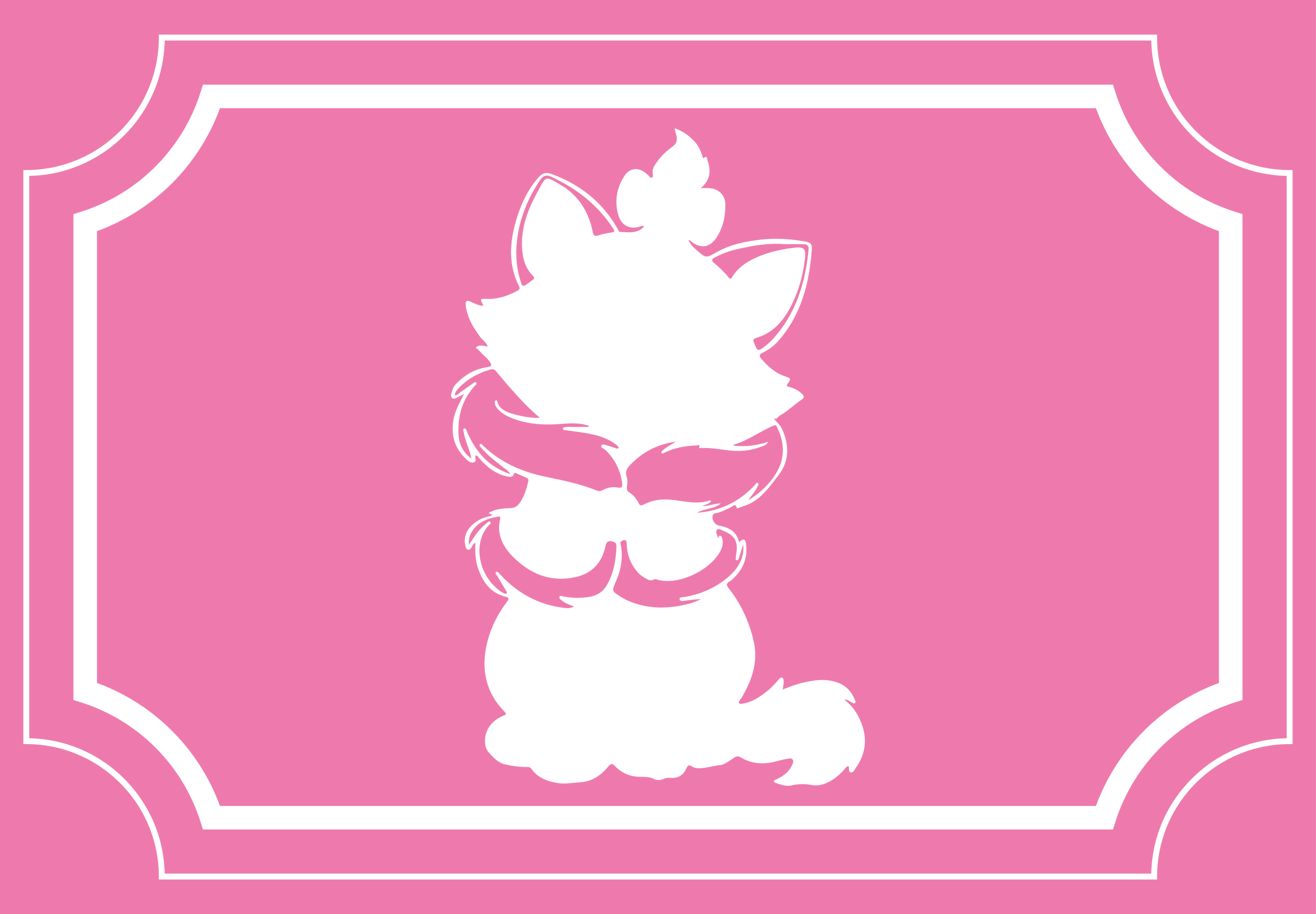 Cute Cat Silhouette kids vinyl carpet - TenStickers