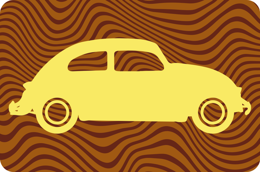 Vintage Car Silhouette road vinyl carpet - TenStickers