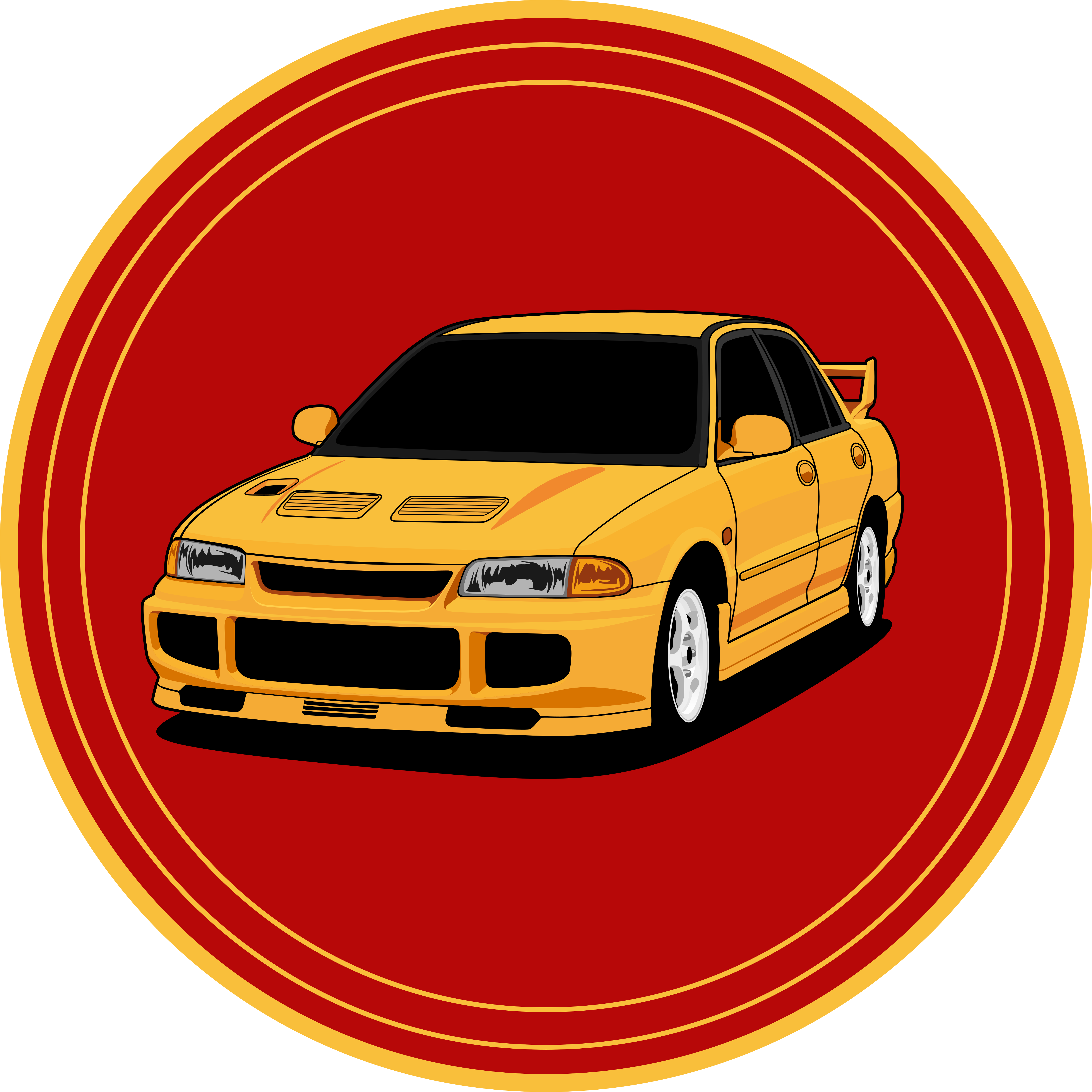 YELLOW SPORTS CAR teen vinyl carpet - TenStickers