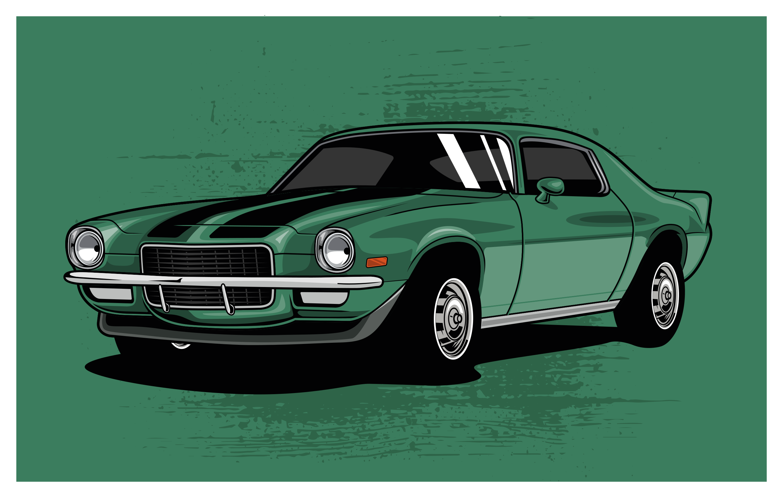 Classic Car View road vinyl carpet - TenStickers