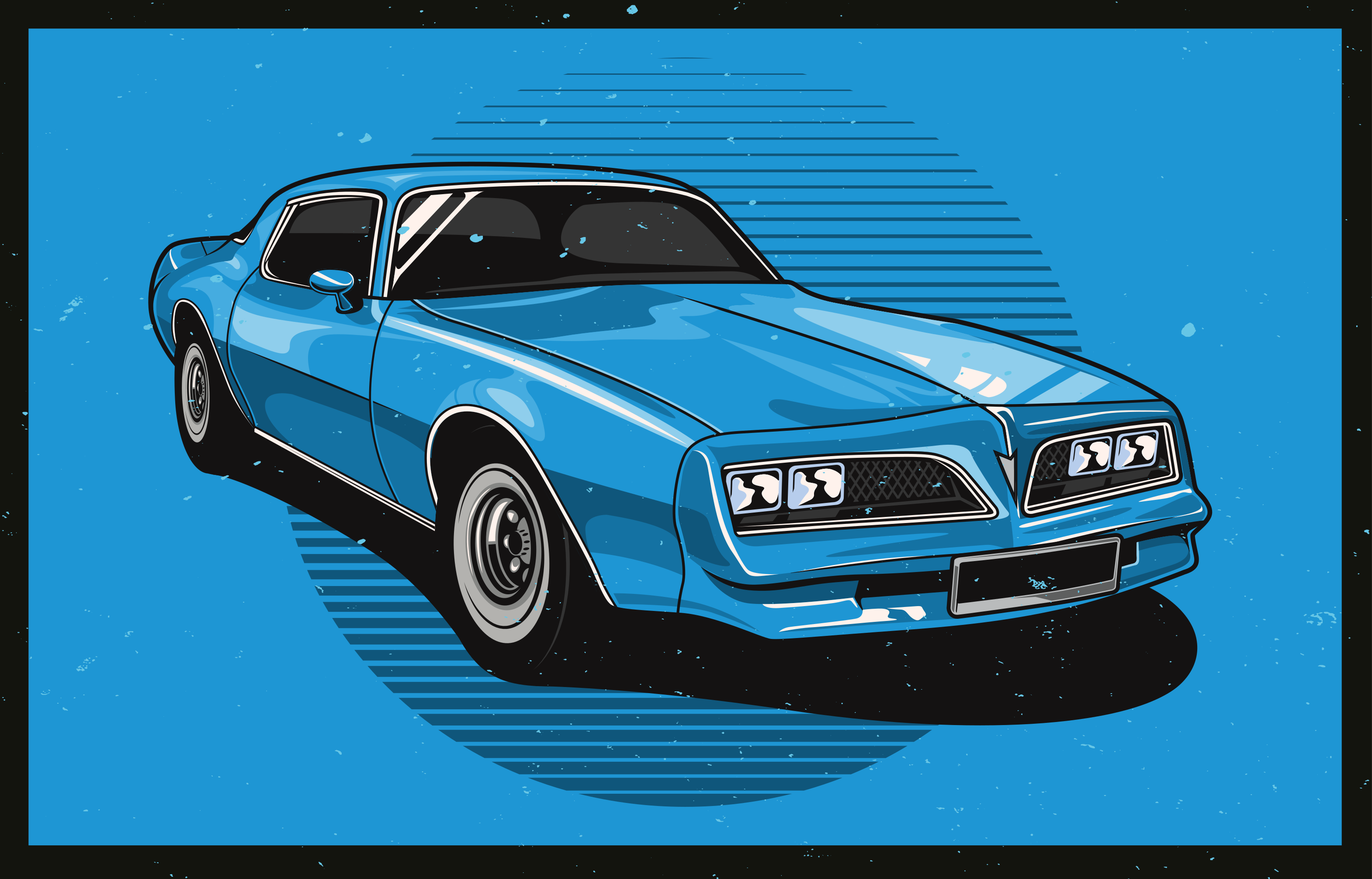 Timeless Azure Automobile blue vinyl carpet - TenStickers