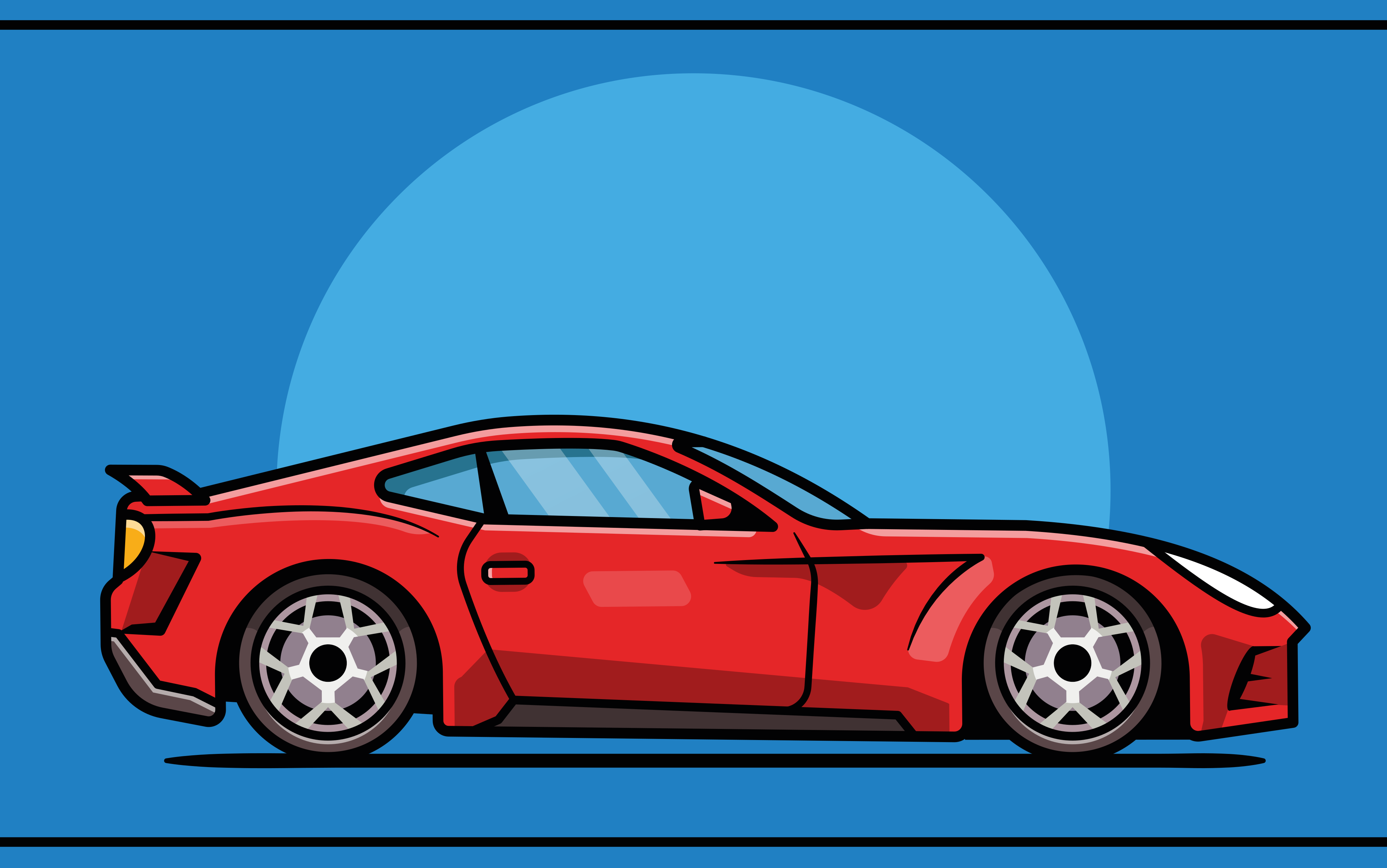 Red Sports Car teen vinyl carpet - TenStickers