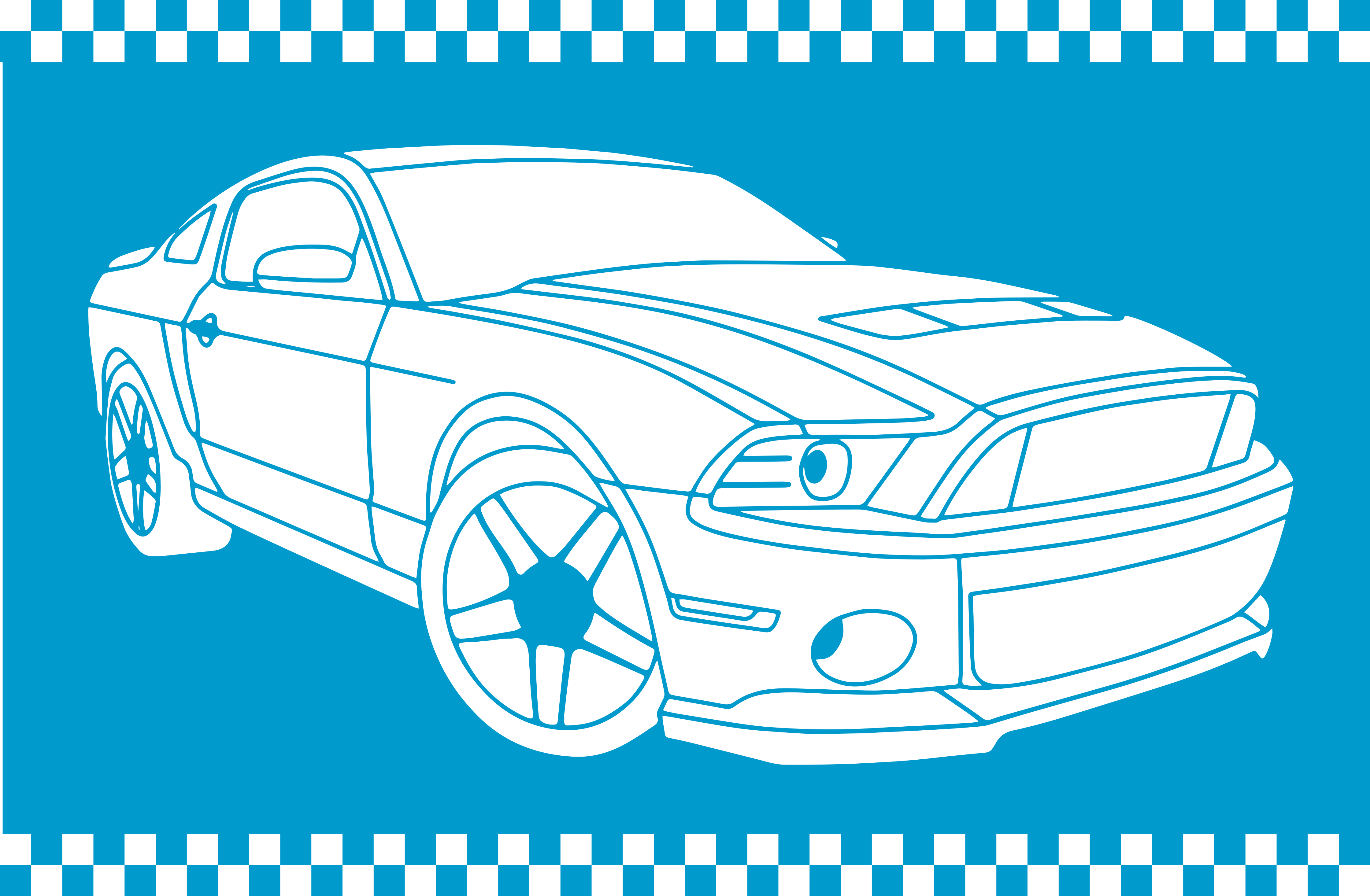 Racing Car Outline road vinyl carpet - TenStickers