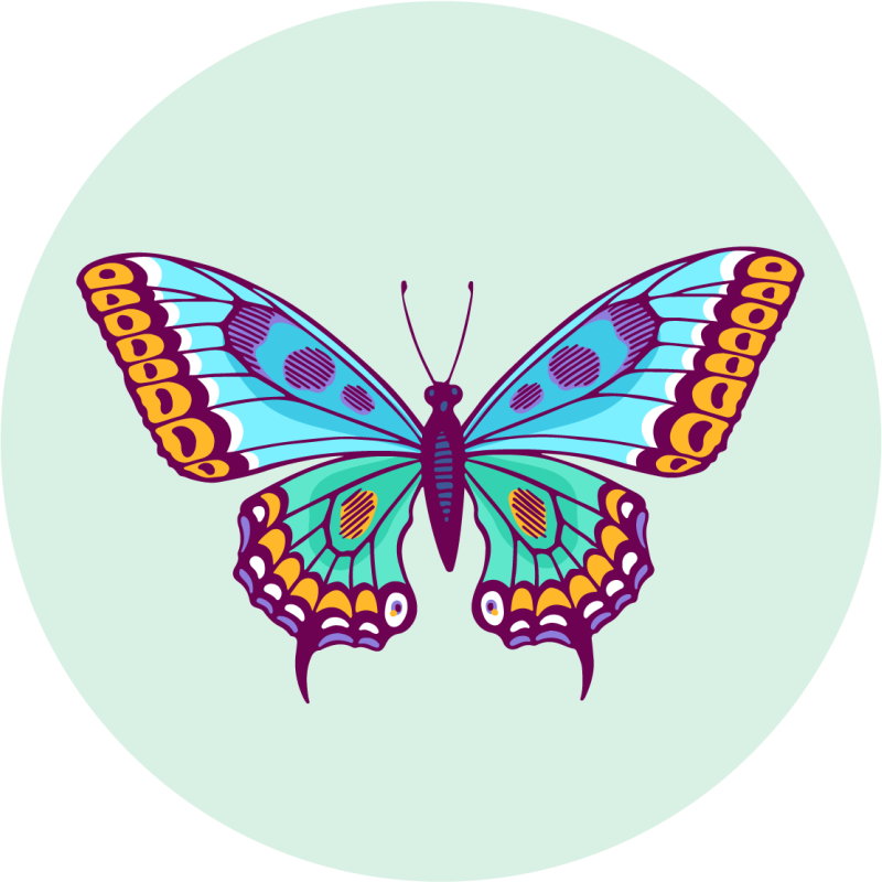 Colorful big butterfly animal vinyl carpet - TenStickers