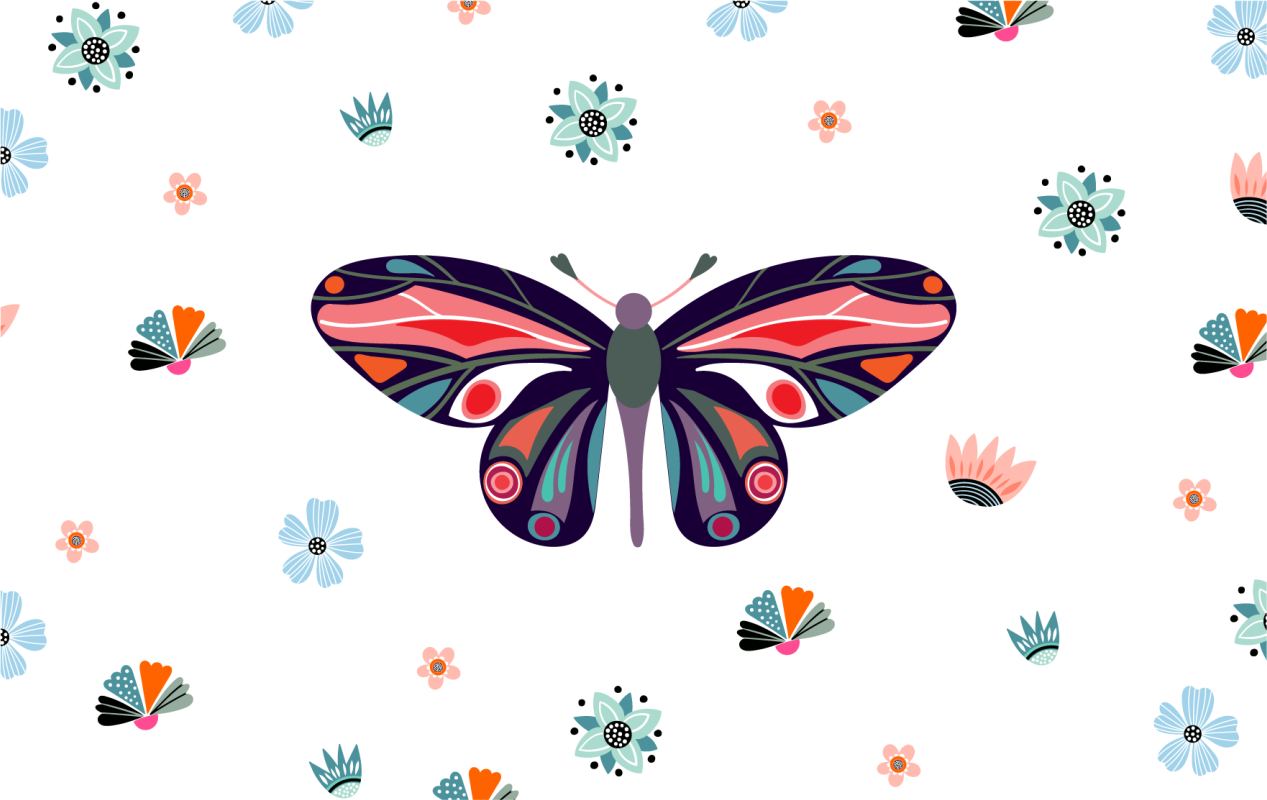 Vibrant butterfly illustration animal vinyl carpet - TenStickers