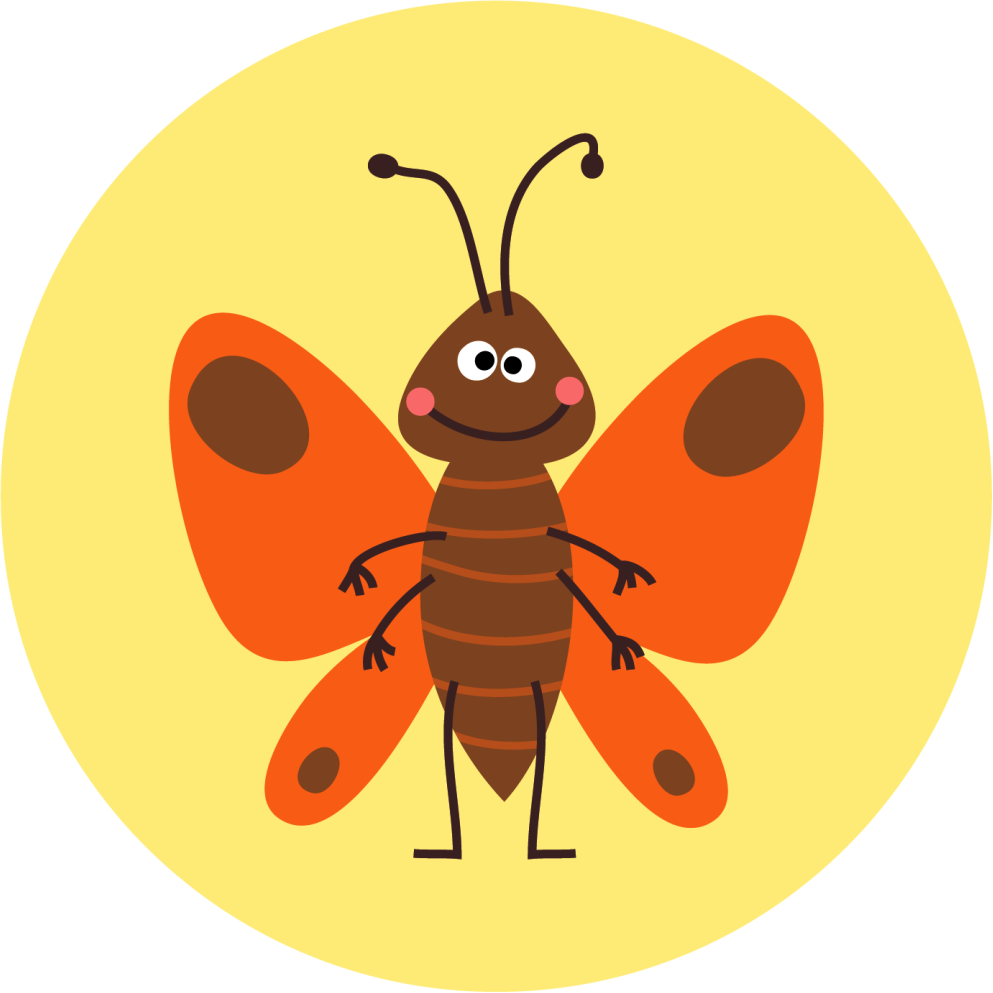 Cheerful Butterfly Character kids vinyl carpet - TenStickers