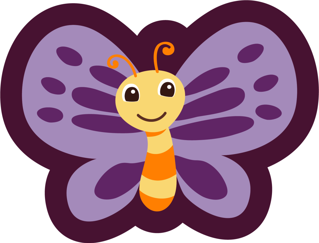 Smiling Butterfly Motif kids vinyl carpet - TenStickers