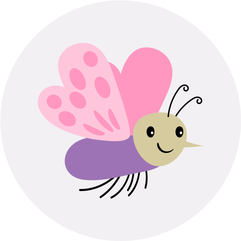 Cute Butterfly Character kids vinyl carpet - TenStickers