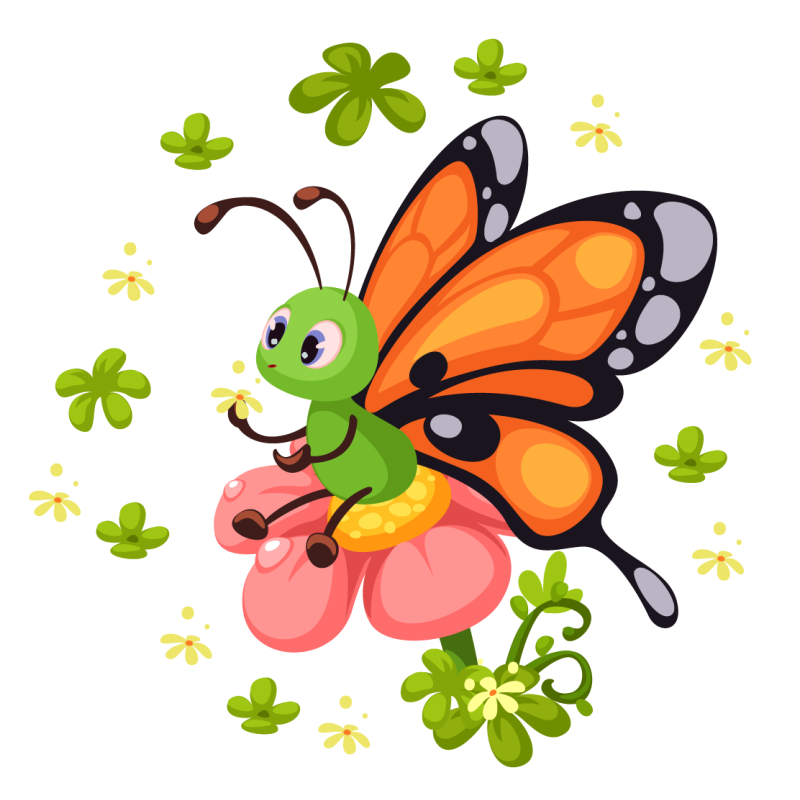 Colorful Butterfly Joy kids vinyl carpet - TenStickers