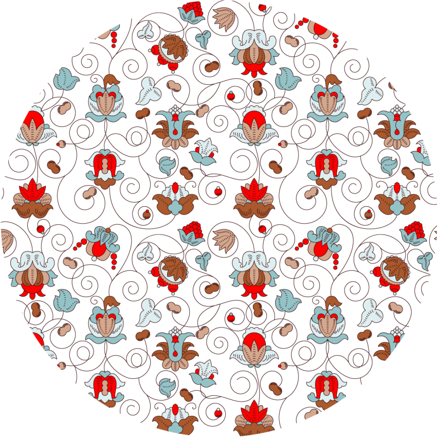 Circular Botanical Spiral Accent floral vinyl carpet - TenStickers