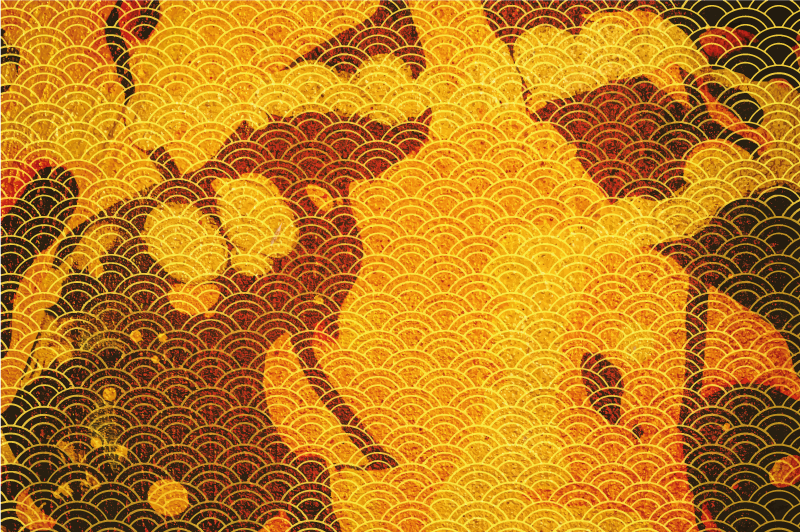 Japanese Seigaiha ethnic vinyl carpet - TenStickers