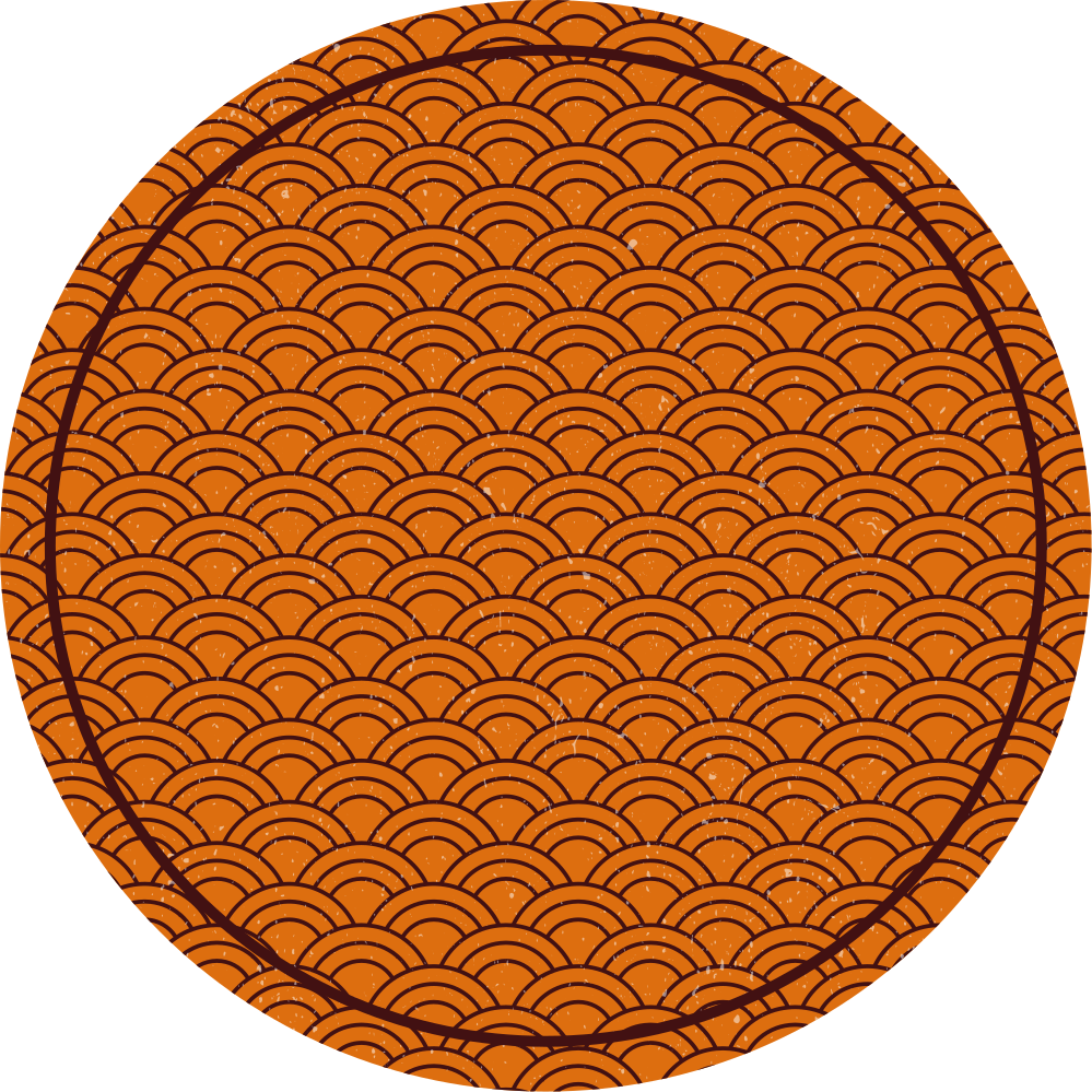 Orange Wave Pattern circular vinyl carpet - TenStickers