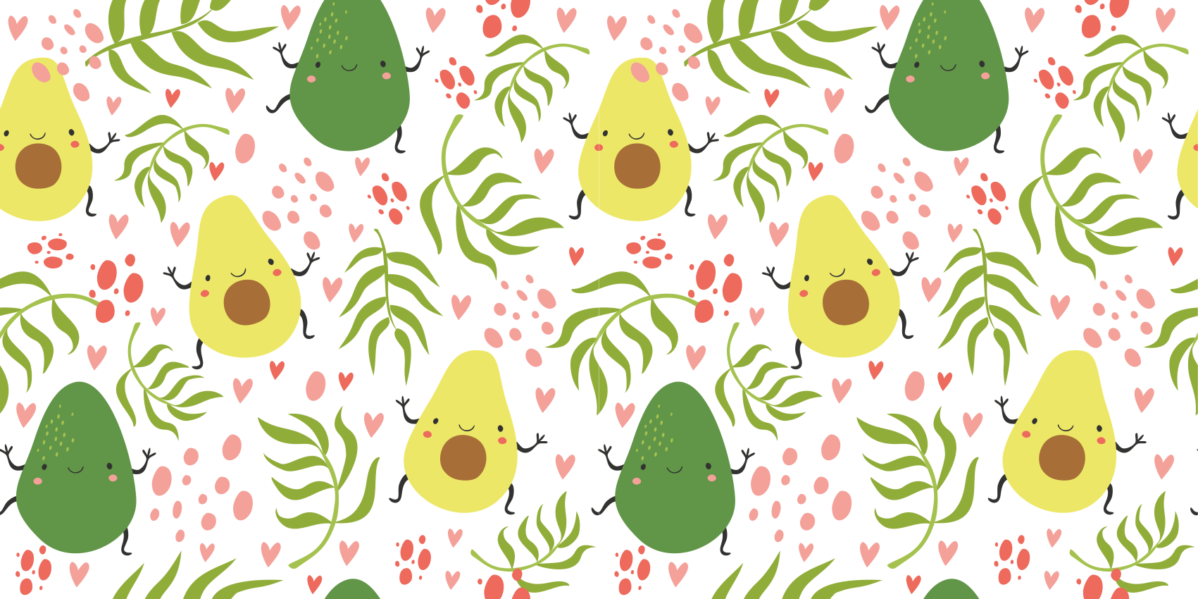 Cute Avocado Pattern kids vinyl carpet - TenStickers