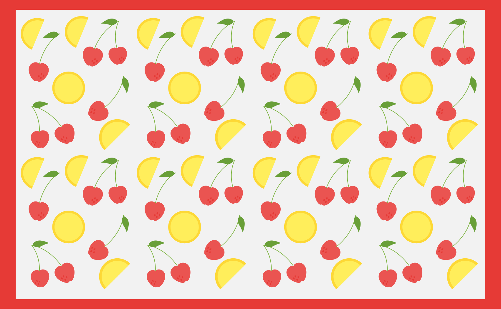 Cherry and Lemon Motif kitchen vinyl carpet - TenStickers