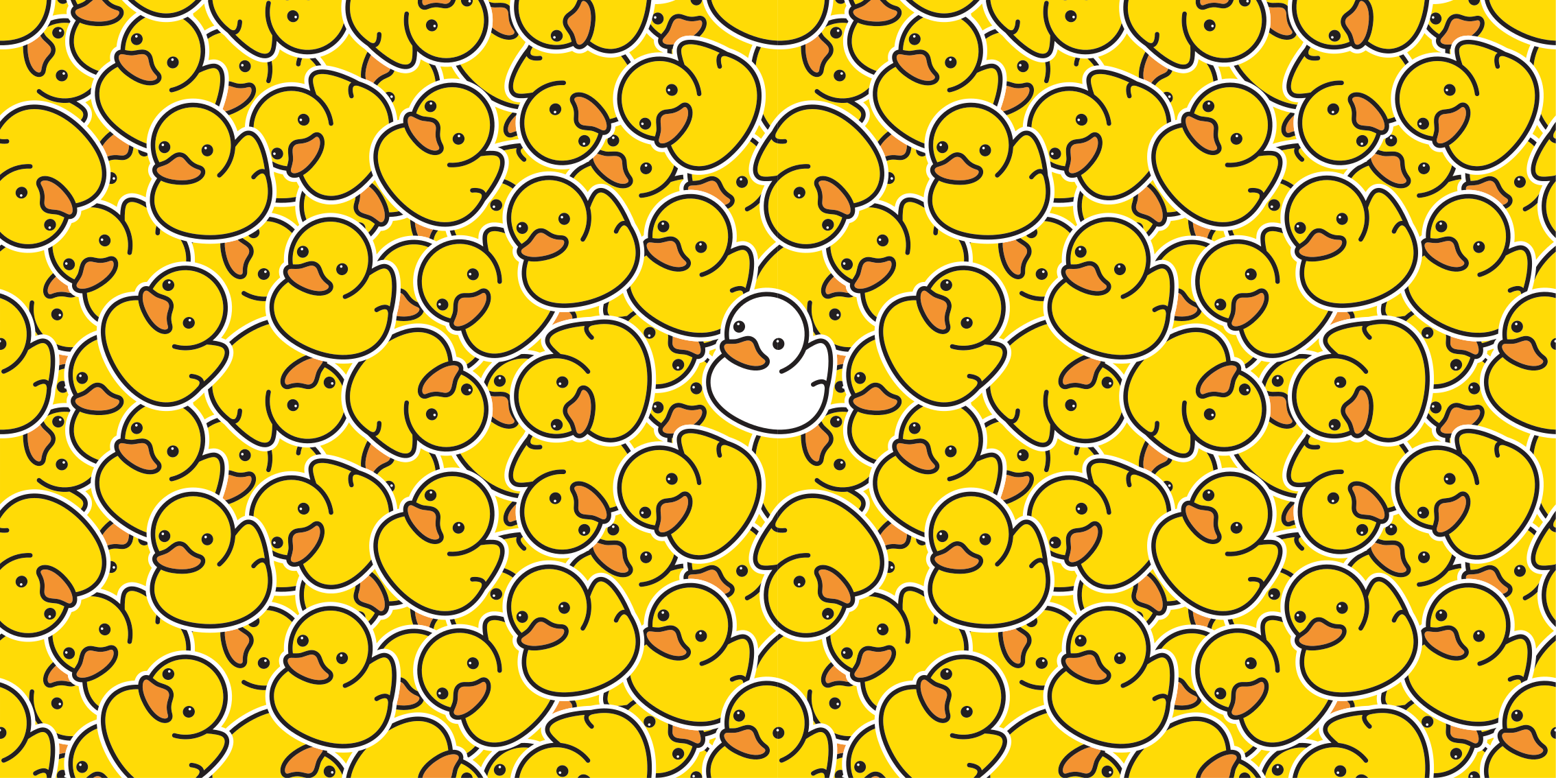 White duck with yellow pattern animal vinyl carpet - TenStickers