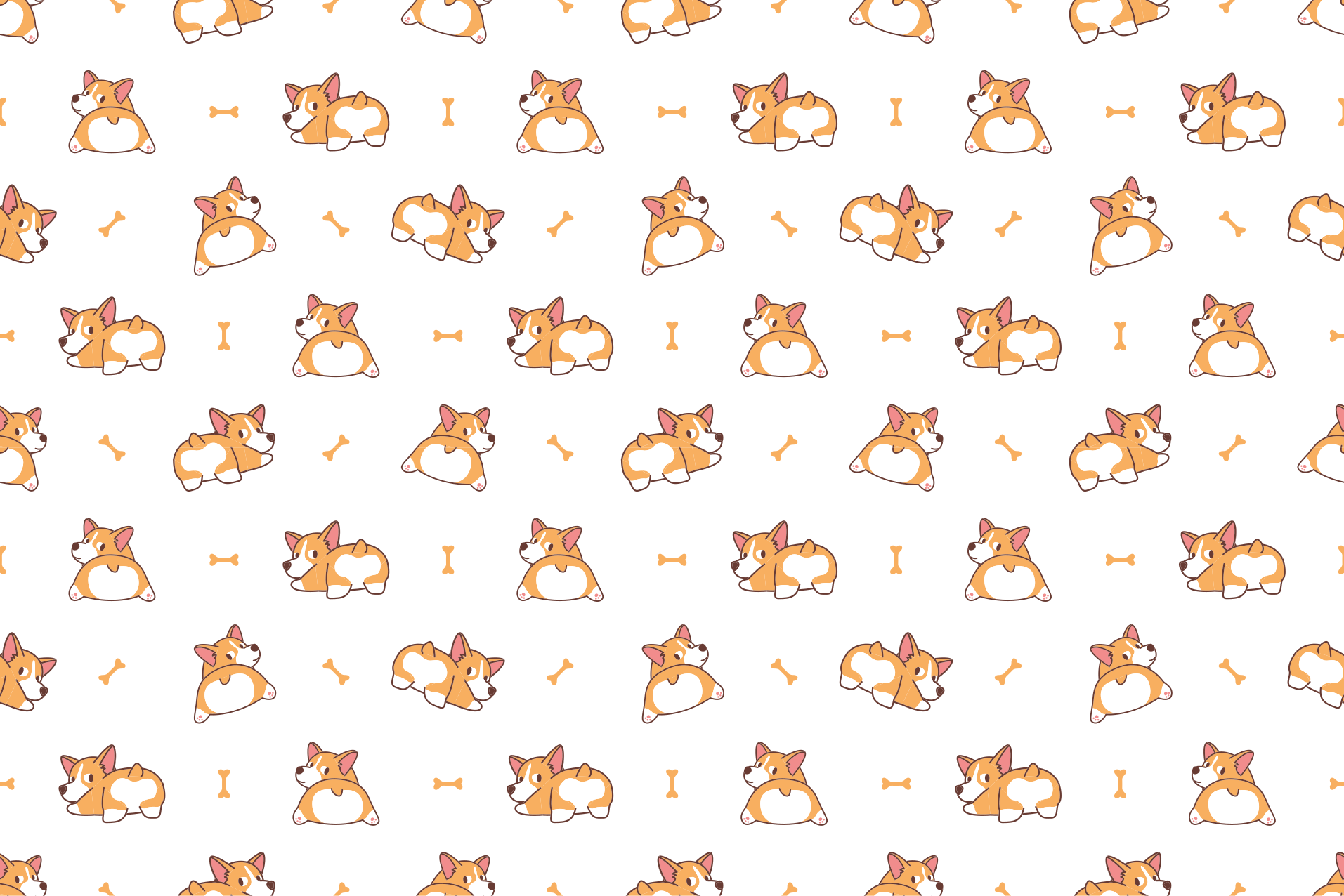Cute Corgi characters  kids vinyl carpet - TenStickers