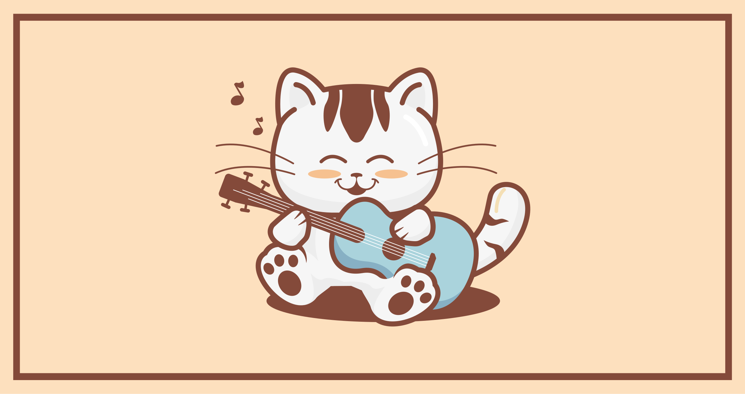 Happy cat musician animal vinyl carpet - TenStickers