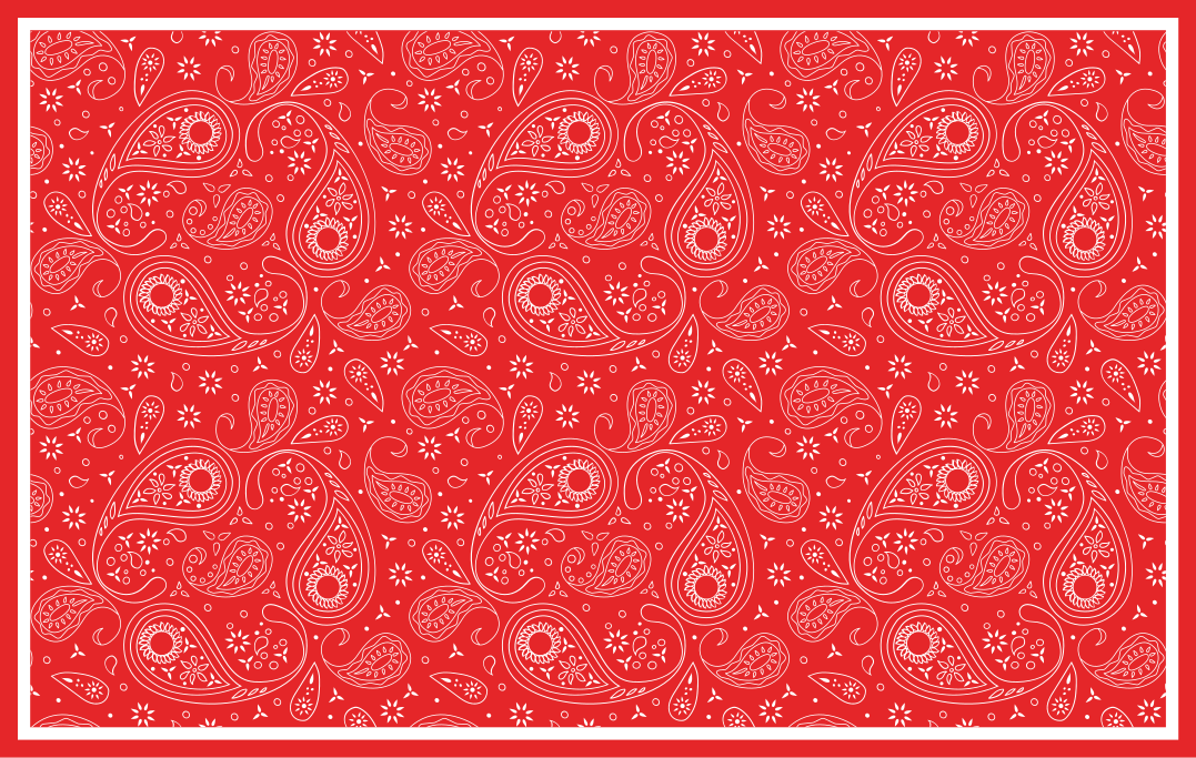 Red paisley pattern world map vinyl carpet - TenStickers
