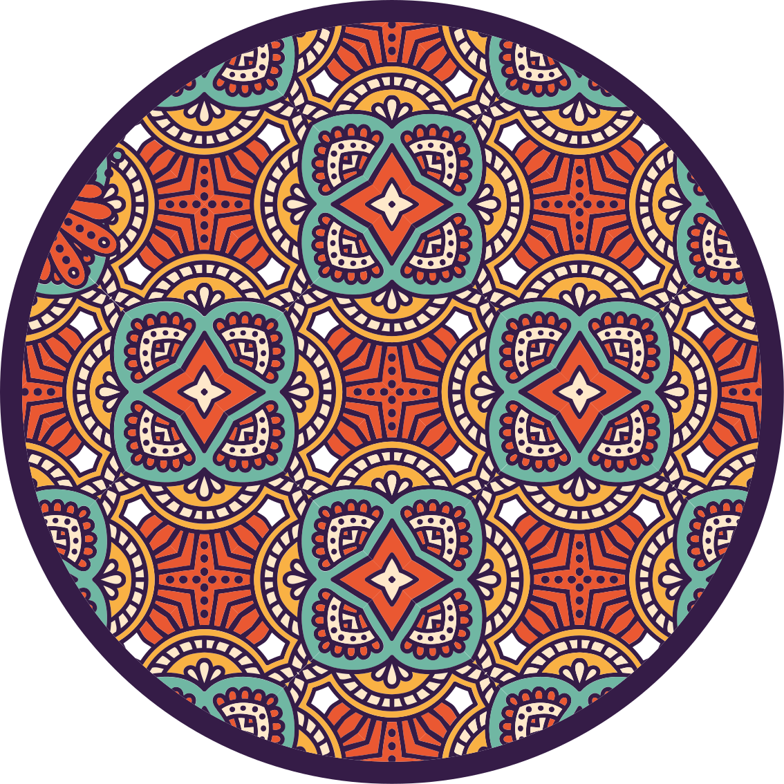 Colorful Geometric Harmony mandala vinyl carpet - TenStickers