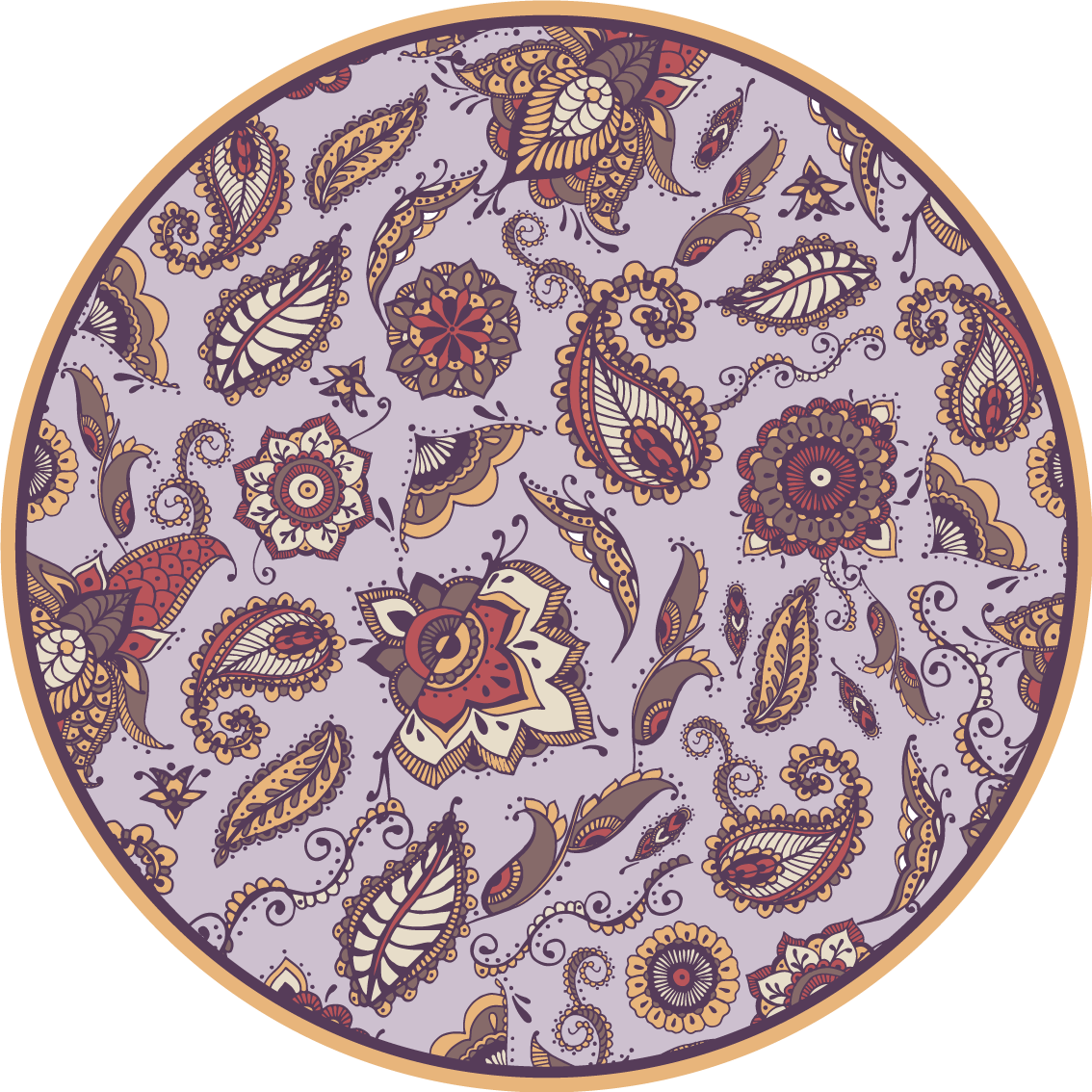 Elaborate botanical motifs floral vinyl carpet - TenStickers