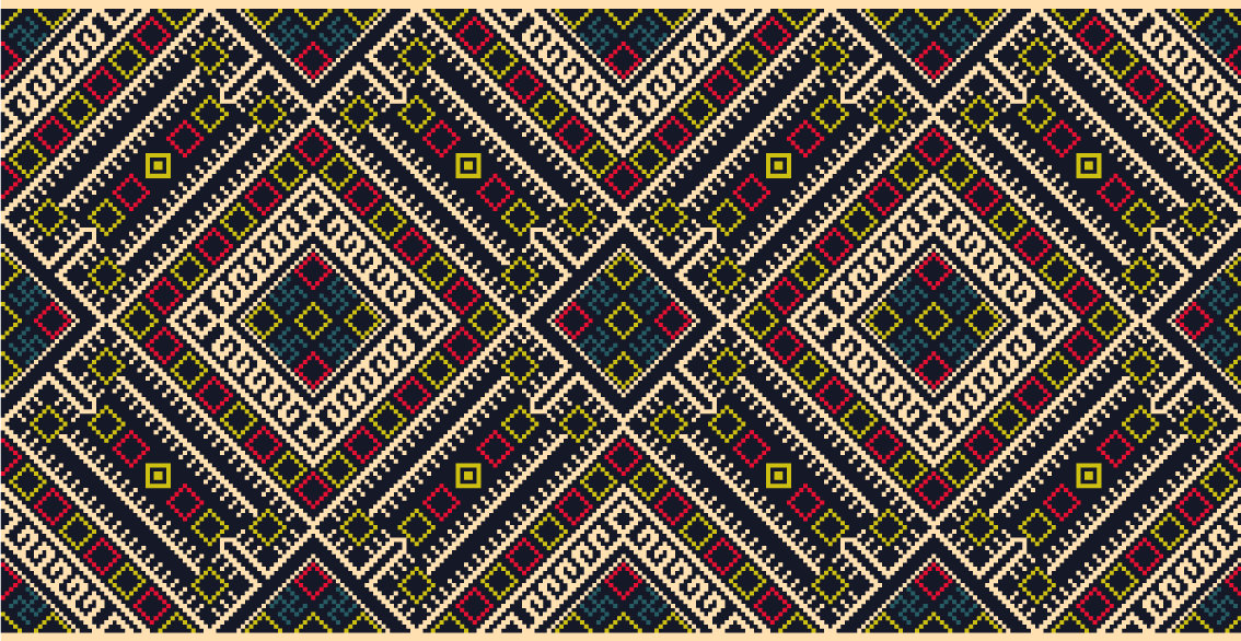 Vibrant Geometric Components ethnic vinyl carpet - TenStickers