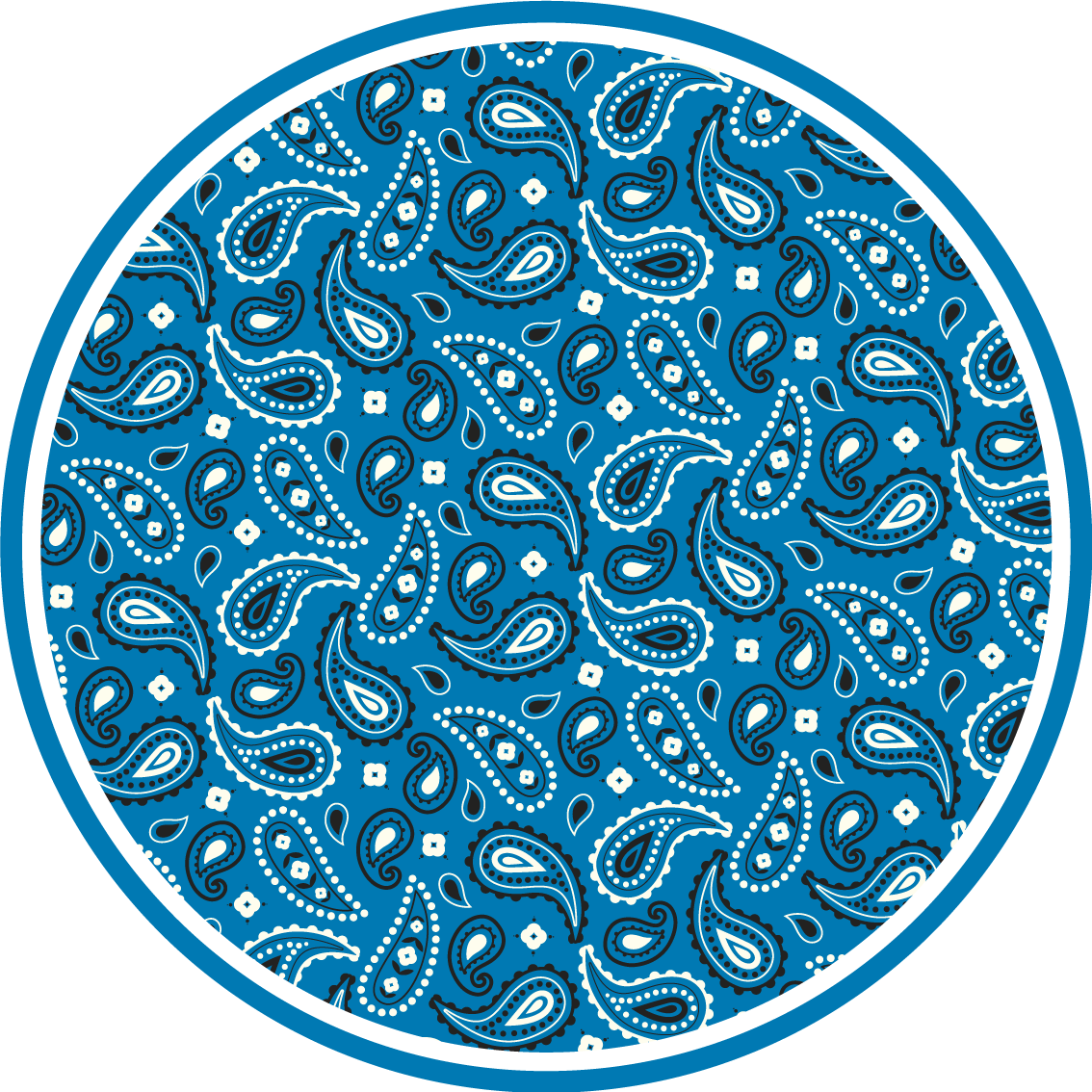 Blue printed Paisley ethnic vinyl carpet - TenStickers