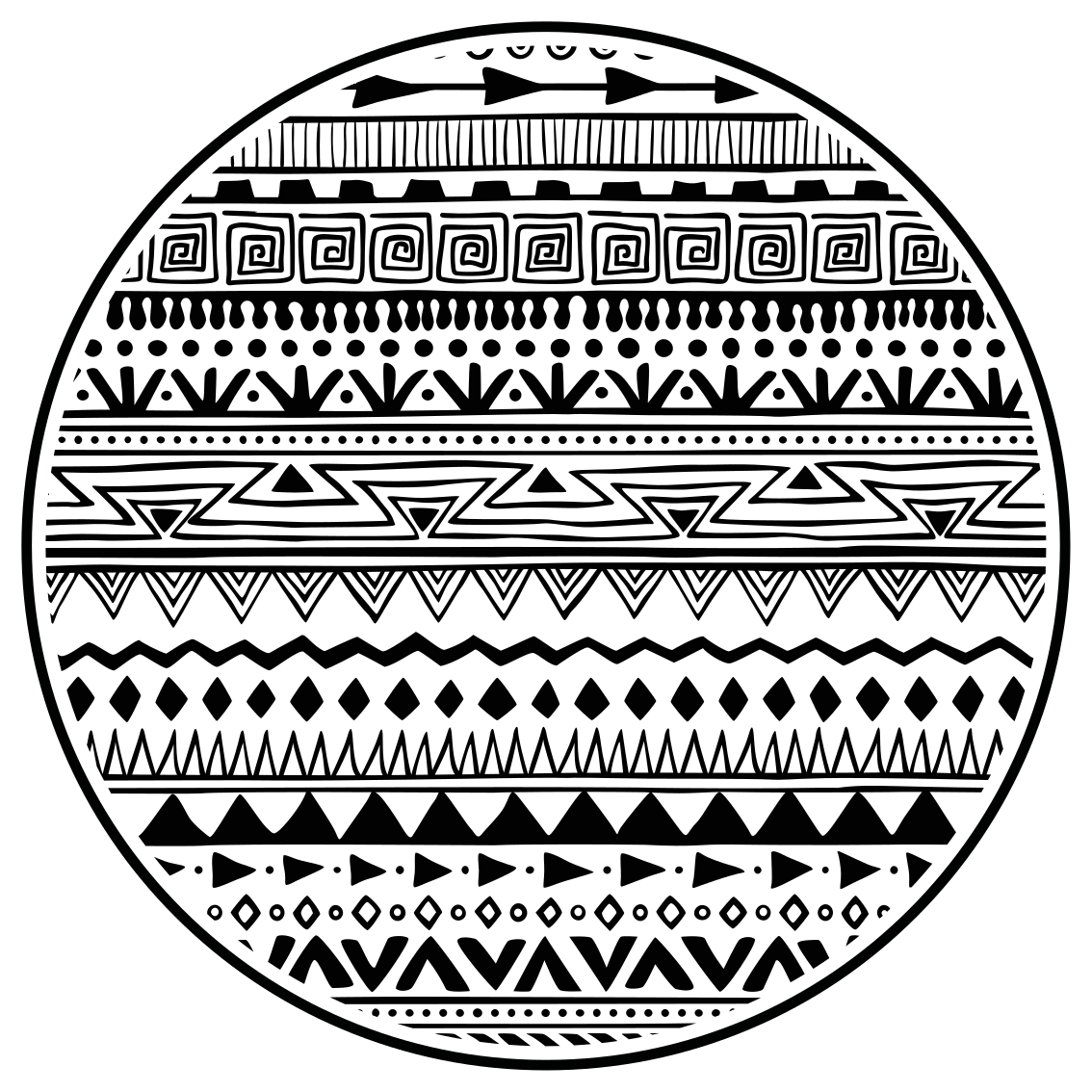 BLACK AND WHITE PATTERNS ethnic vinyl carpet - TenStickers