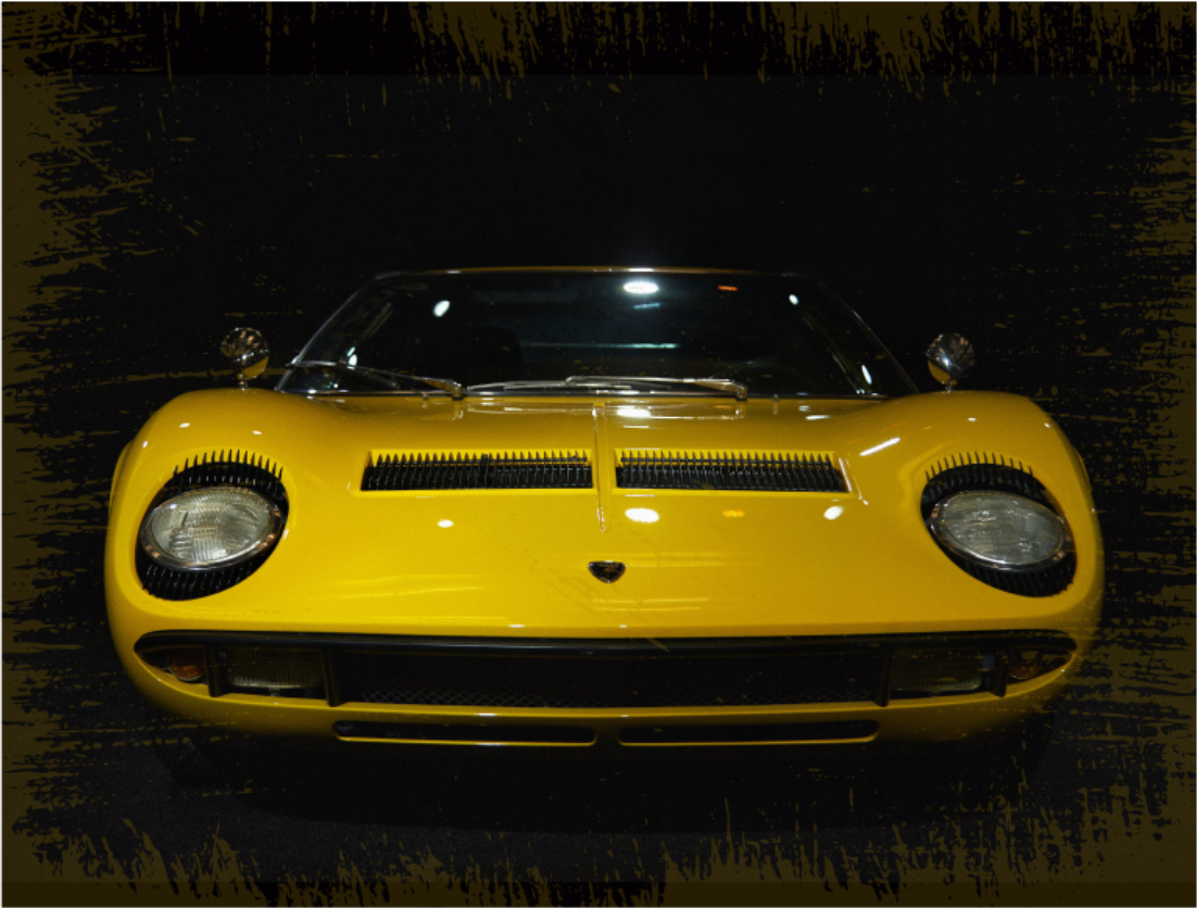 Classic Yellow Sportscar road vinyl carpet - TenStickers