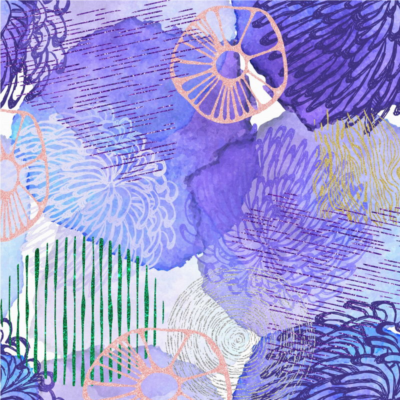 Purple abstract background teen vinyl rug - TenStickers