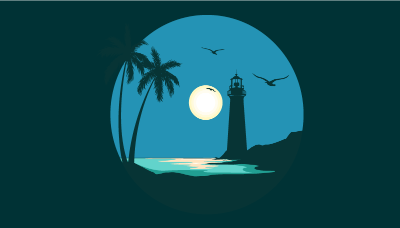 Coastal Lighthouse Scene nature vinyl carpet - TenStickers