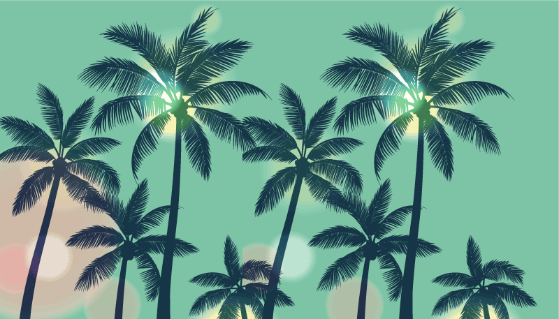 Palm Tree Vibes nature vinyl carpet - TenStickers