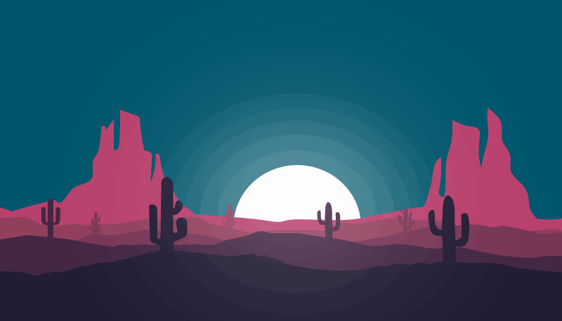 Desert sunset scene nature vinyl carpet - TenStickers