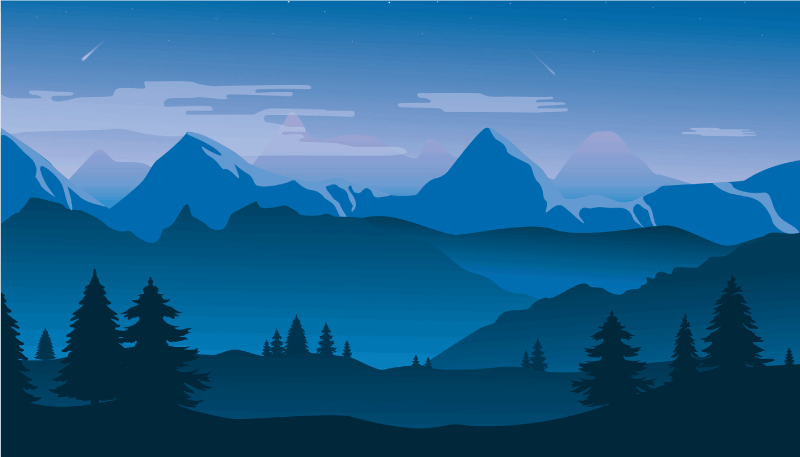 Mountain View Scene nature vinyl carpet - TenStickers