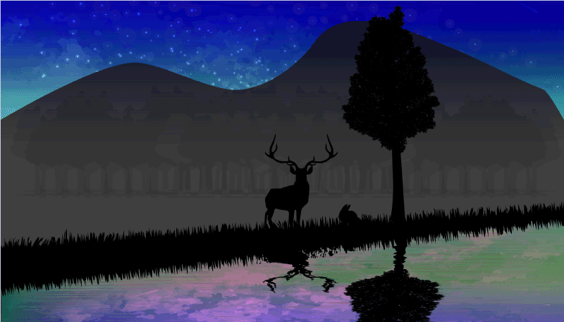 Scenic Silhouette View nature vinyl carpet - TenStickers