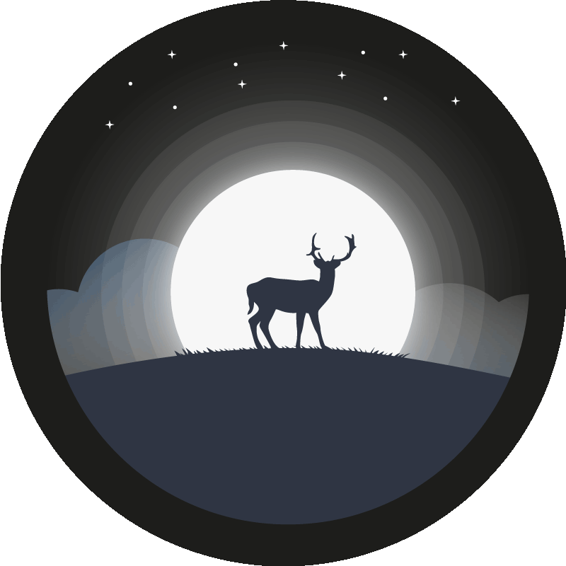 Stag Under Moon circular vinyl carpet - TenStickers
