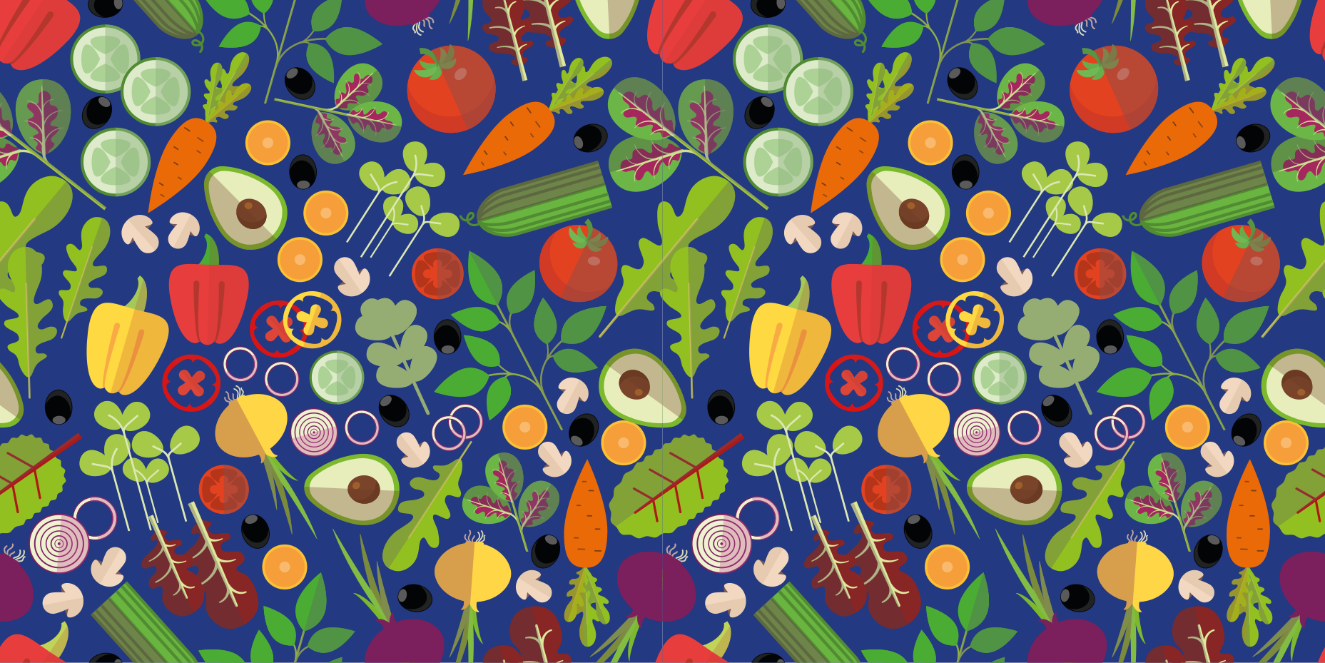 Vibrant Vegetable Pattern kitchen vinyl carpet - TenStickers