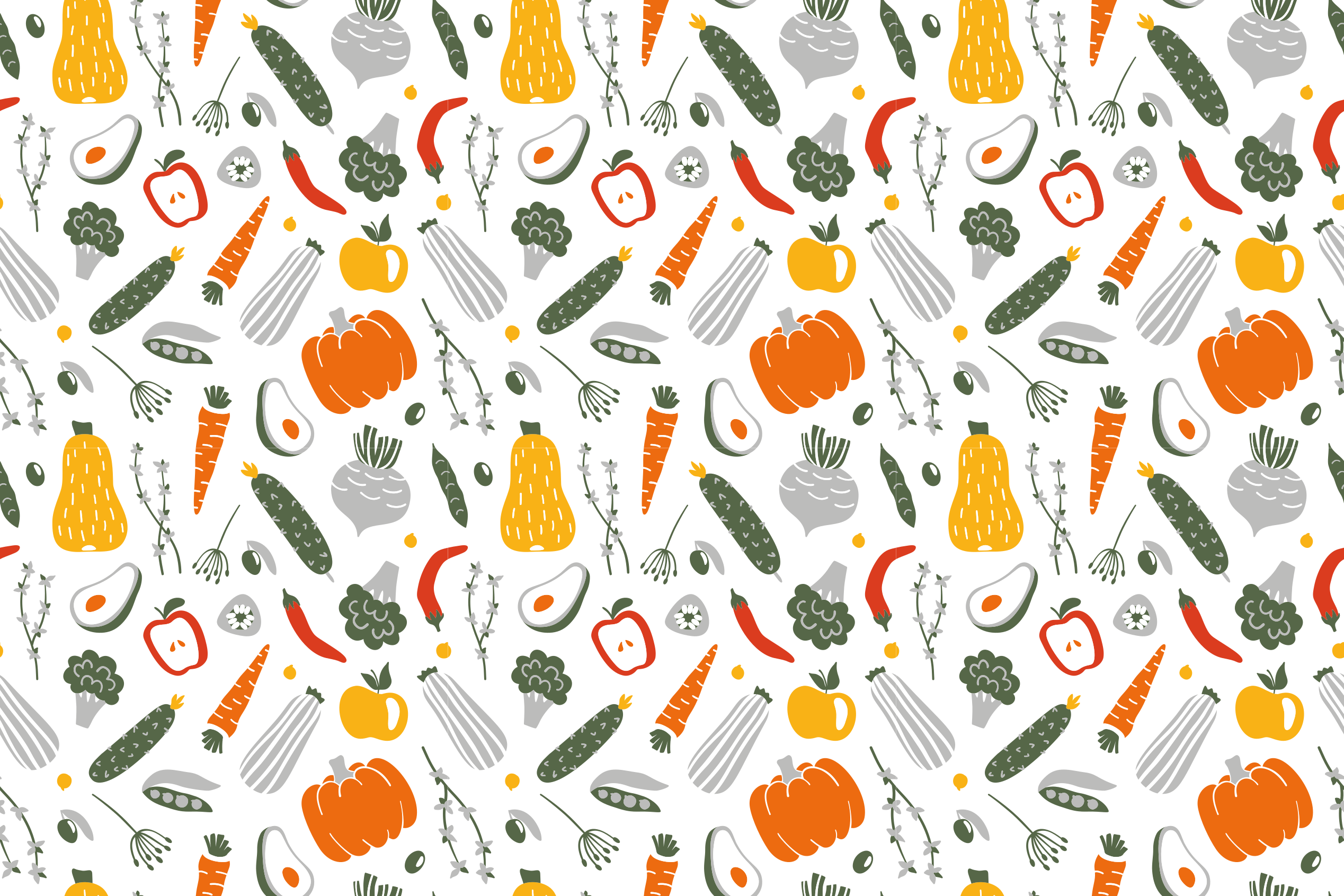 Colorful Vegetable Collection kitchen vinyl carpet - TenStickers