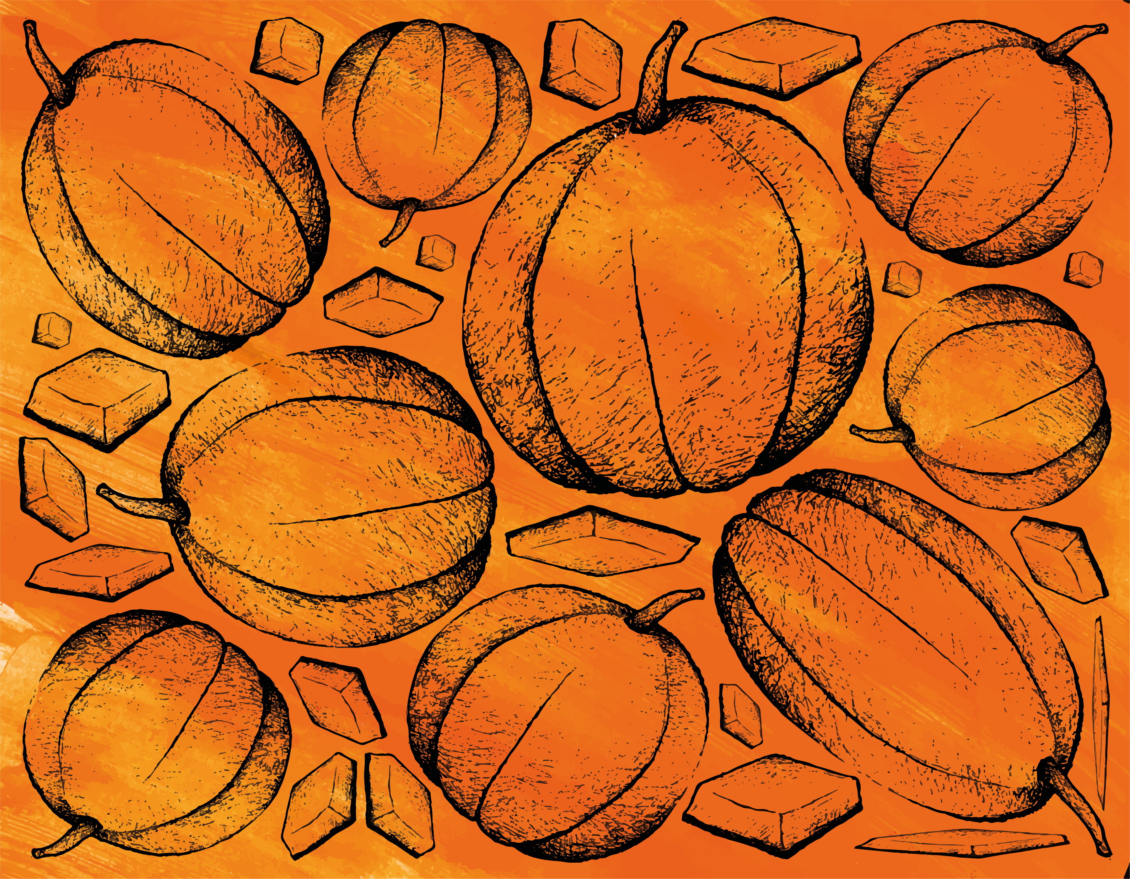 Pumpkin Harvest halloween vinyl carpet - TenStickers