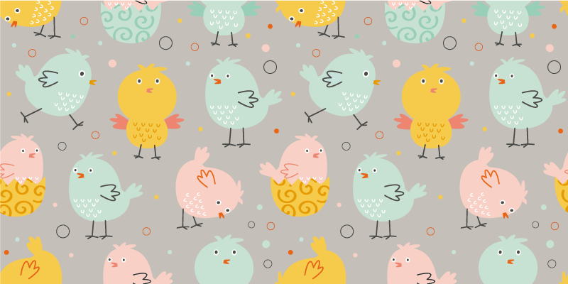 Colorful Bird Characters kids vinyl carpet - TenStickers