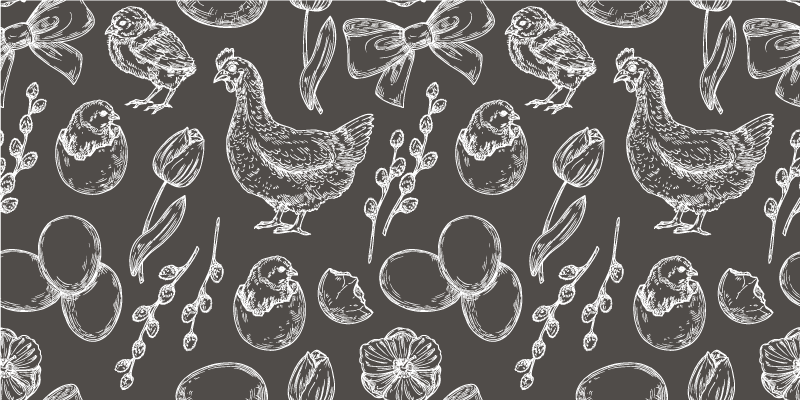 Charming Farmyard Motifs kitchen vinyl carpet - TenStickers