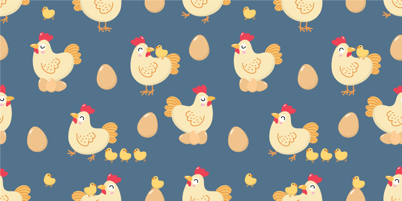 Charming Hen Pattern animal vinyl carpet - TenStickers