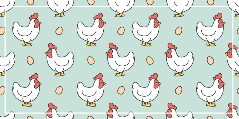 Chickens and Ova kitchen vinyl carpet - TenStickers